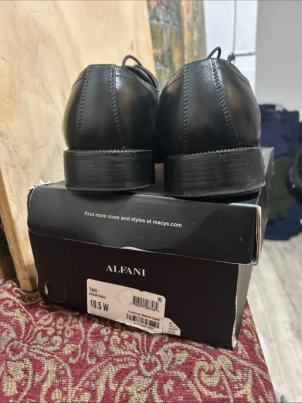 Alfani Black Cap-Toe Lace-Up Derby Dress Shoes